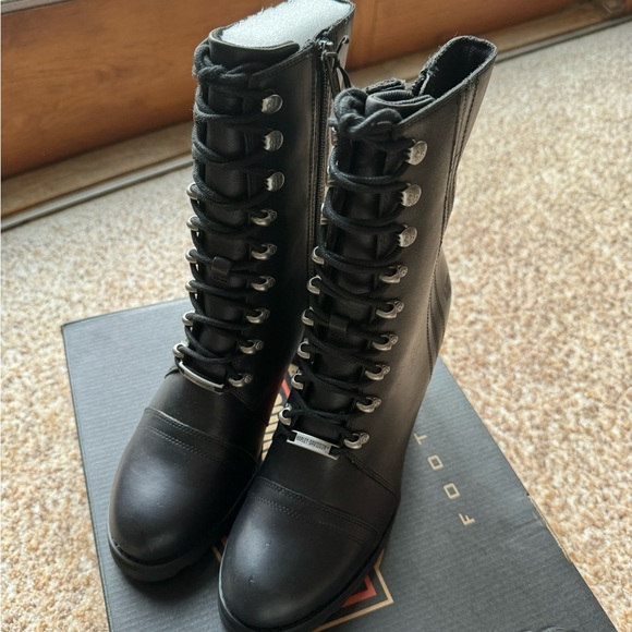 Harley-Davidson Shoes - Harley-Davidson Seneca 7" Lace Up D84701 Womens Black Motorcycle Boots Size 9.5